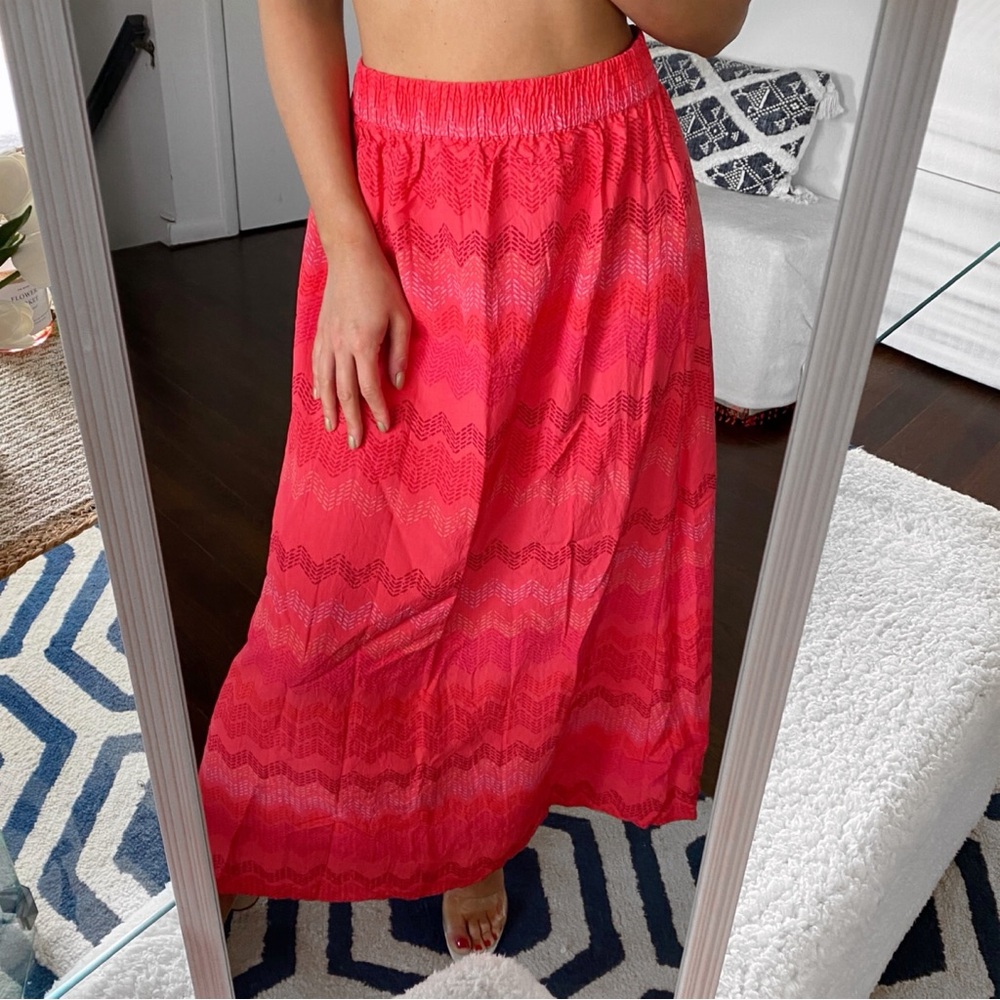 🪭 TCHIBO BOHO PINK CORAL HIGH WAIST MAXI SKIRT!
